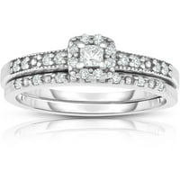 Carat TW Diamond Silver Bridal Set sa Hi I1i kvalitetom Jednorezanih dijamanata