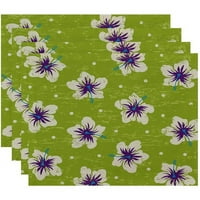 Jednostavno Daisy 18 14 Hibiscus Blooms cvjetni print Placemats, Set od 4