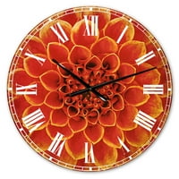 Designart' apstraktni dizajn cvijeta narandže ' tradicionalni zidni sat