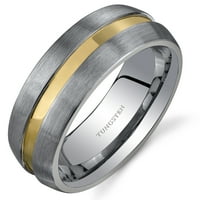 Muški prsten sa zaobljenim rubovima Comfort Fit Rose Color Tone volfram Burme