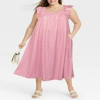 Chama Plus Size ljetna Midi haljina za žene Smocked a-line haljine, XL - 4XL