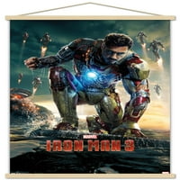 Marvel Cinematic Univerzum - Iron Man - zidni Poster od jednog lima sa drvenim magnetnim okvirom, 22.375