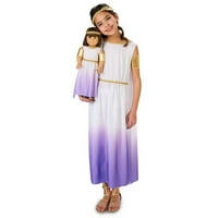 Ljubičasta strast grčka boginja Dječiji kostim sa odgovarajućim kostimom lutke